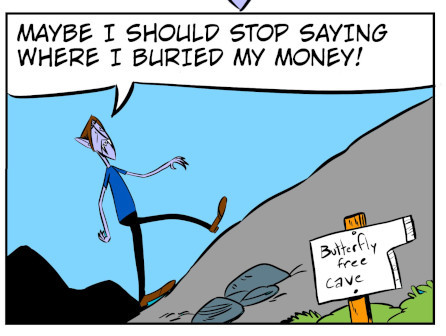 An 8-panel comic showing Monster waking up after the previous page story. Panel 1: Bobert wakes up in the grass. Panel 2: Monster thinks to himself he feels better. Panel 3: Monster runs back to the cave. Panel 4: Monster thinking as he walks up to cave. Panel 5: Monster suddenly feels shaky. Panel 6: An earthquake erupts. Panel 7: Monster on the ground again. Panel 8: Monster tries to stand up in pain. - Panel 4