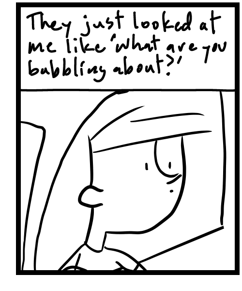 A four-panel comic about people driving the wrong way down a one way street - Panel 3