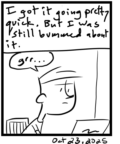 A four-panel comic about a person dealing with live stream problems - Panel 4