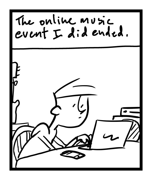 A four-panel comic about a person thinking about a text message - Panel 1