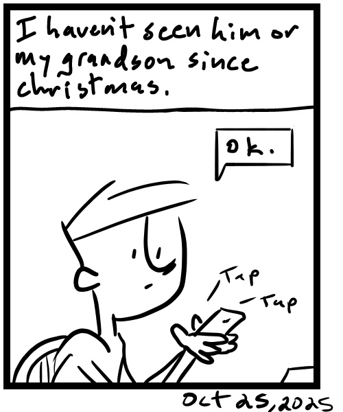 A four-panel comic about a person thinking about a text message - Panel 4