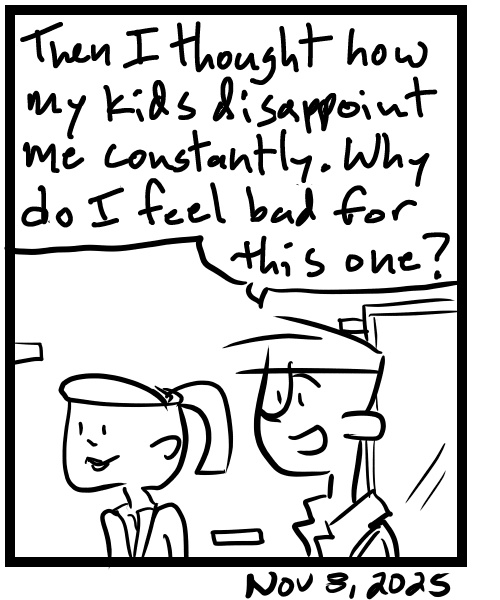 A four-panel comic about people who are walking down the street talking - Panel 4