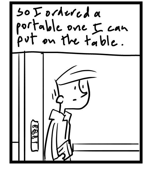 A four-panel comic about a person getting his mail - Panel 3