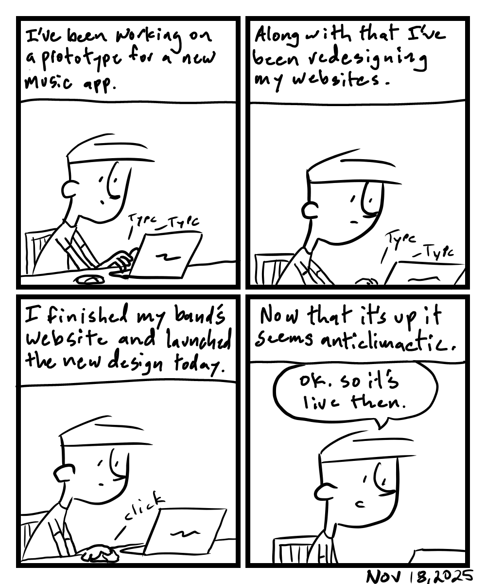 New band website design