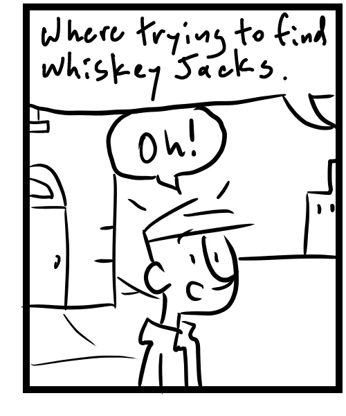 A four-panel comic about a person being asked a question on the street - Panel 3