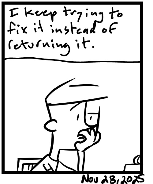 A four-panel comic about a person having webcam problems - Panel 4