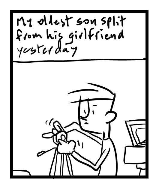 A four-panel comic about a person adjusting a camera and thinking - Panel 1