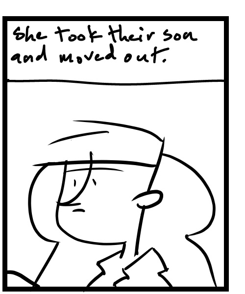 A four-panel comic about a person driving his son on errands - Panel 2