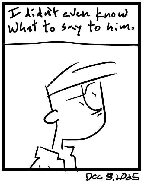 A four-panel comic about a person driving his son on errands - Panel 4