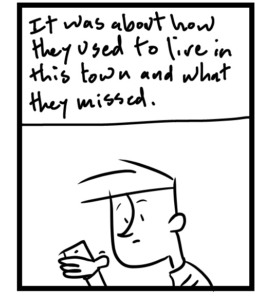 A four-panel comic about a person getting a text message - Panel 3