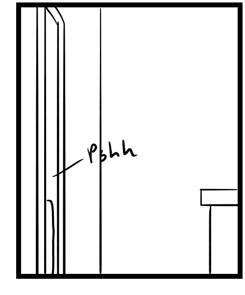 A four-panel comic about people washing dishes in the bathroom sink - Panel 3