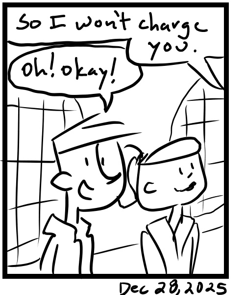 A four-panel comic about people going to an art museum - Panel 4