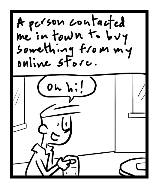 illustration of a four-panel comic - Panel 1