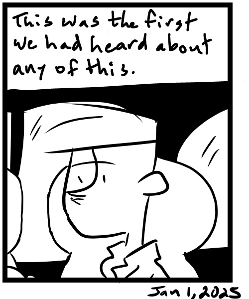 A four-panel comic about a person driving and thinking - Panel 4