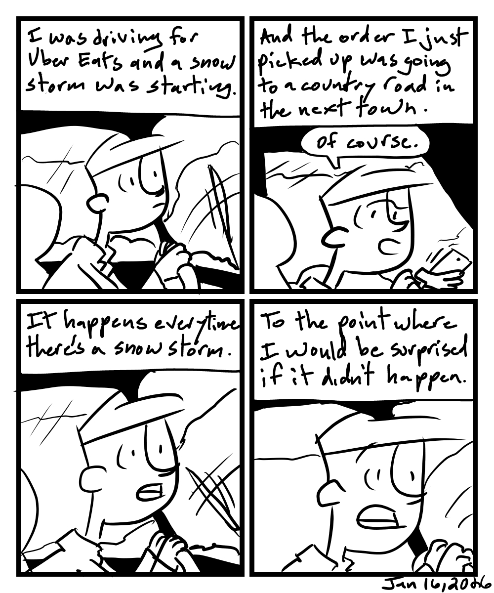 Delivering in a snowstorm