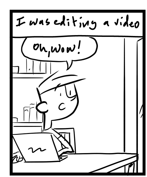 A four-panel comic about a person looking at a falcon perched outside - Panel 1