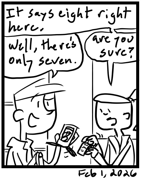 A four-panel comic about people getting bookends for an antique store booth - Panel 4