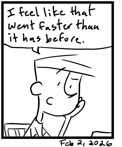A four-panel comic about a person working on a laptop setting up a website - Panel 4