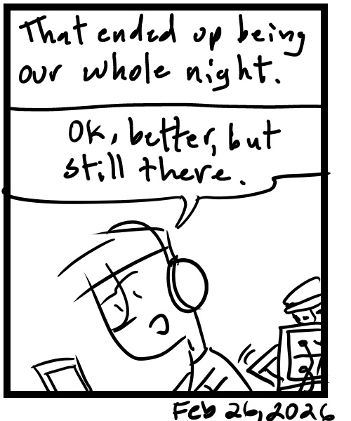 A four-panel comic about people trying to record instruments and fixing a sound card - Panel 4