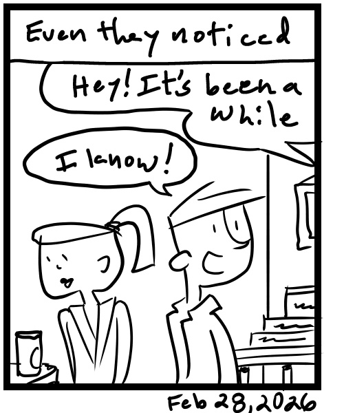 A four-panel comic about people checking out a house having an estate sale - Panel 4