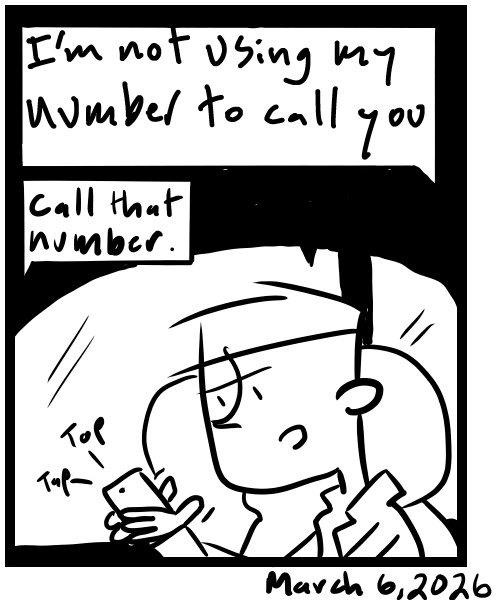 A four-panel comic about a person trying to contact an uber eats orderer - Panel 4