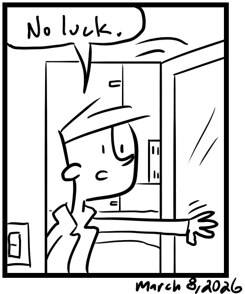 A four-panel comic about people looking for an empty table at coffee shops - Panel 4