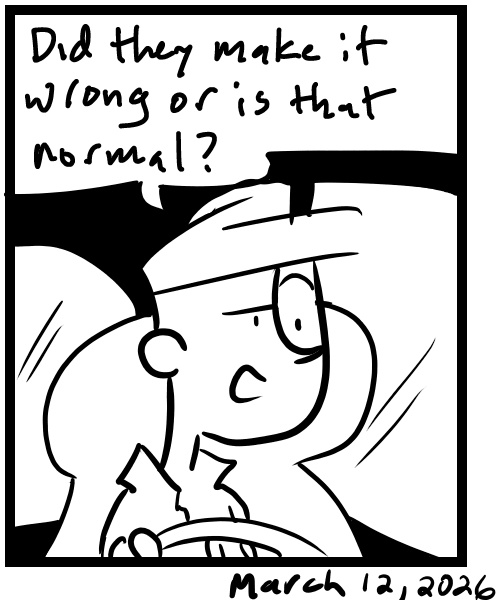 A four-panel comic about a person delivering food that smells like a diaper - Panel 4