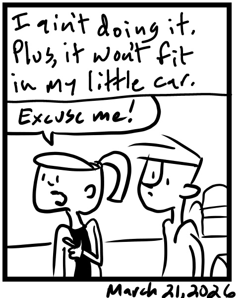 A four-panel comic about people shopping for a couch - Panel 4