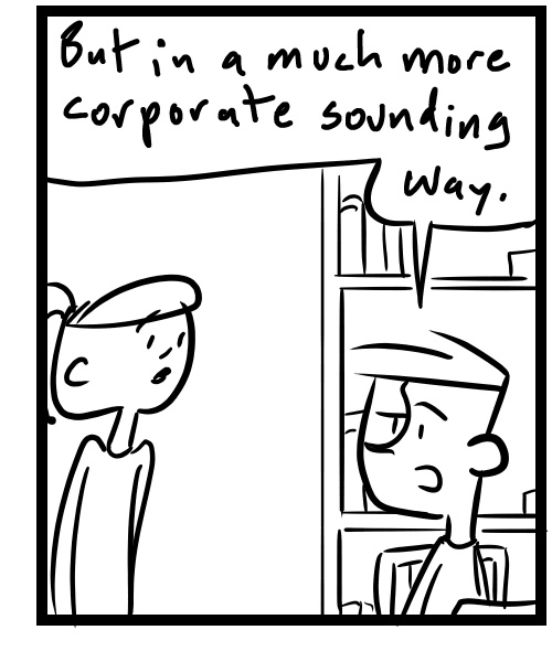 A four-panel comic about people discussing an email about his KDP publishing account being terminated - Panel 3
