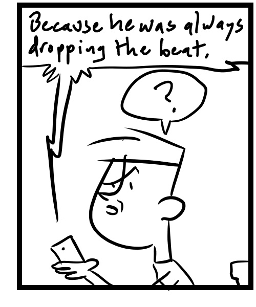 A four-panel comic about a person asking his phone to tell a joke - Panel 3