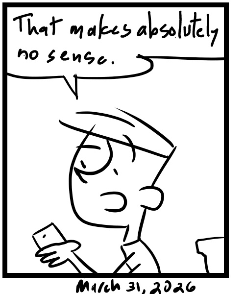 A four-panel comic about a person asking his phone to tell a joke - Panel 4