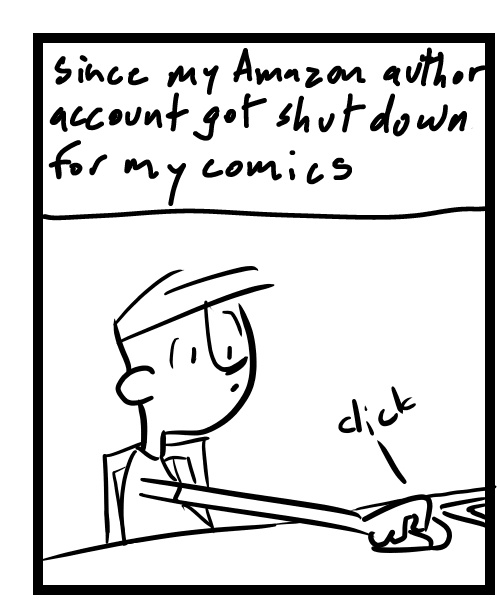 A four-panel comic about a person clicking over and over to create an ebook - Panel 1