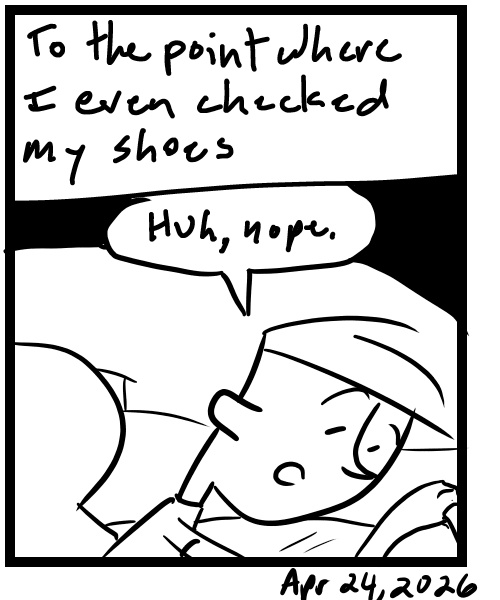 A four-panel comic about a person driving on a country road that smells like manure - Panel 4