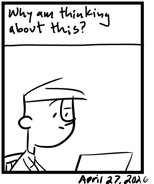 A four-panel comic about a person thinking about the concept of sneezing - Panel 4