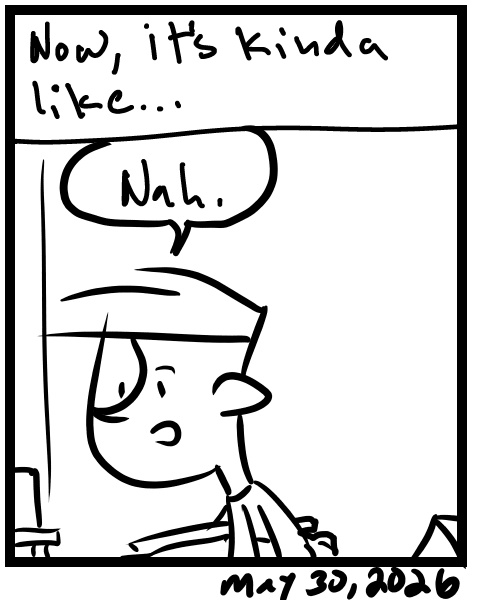 A four-panel comic about a person considering what vintage items to buy for his online store - Panel 4