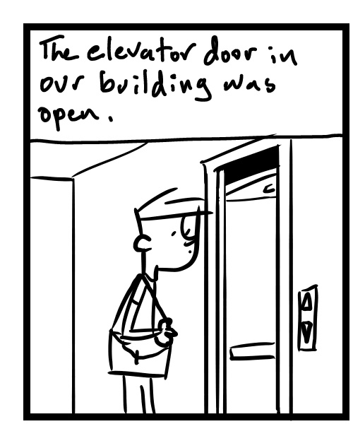 A four-panel comic about a person listening to an old cassette tape they made in high school - Panel 1