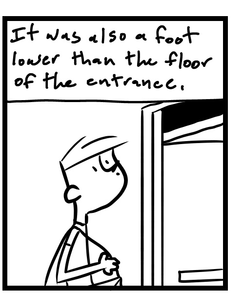A four-panel comic about a person listening to an old cassette tape they made in high school - Panel 2