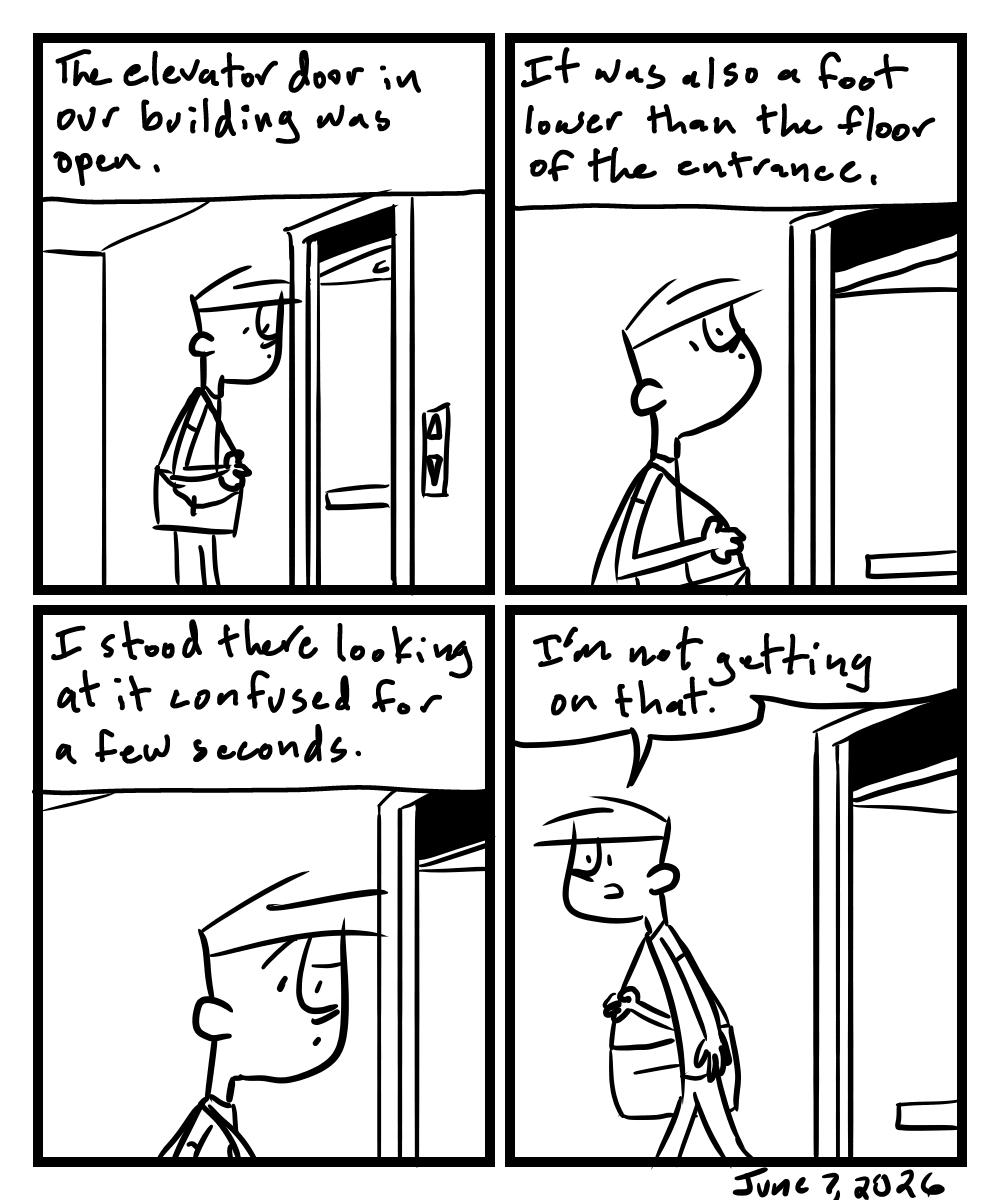 A four-panel comic about a person listening to an old cassette tape they made in high school