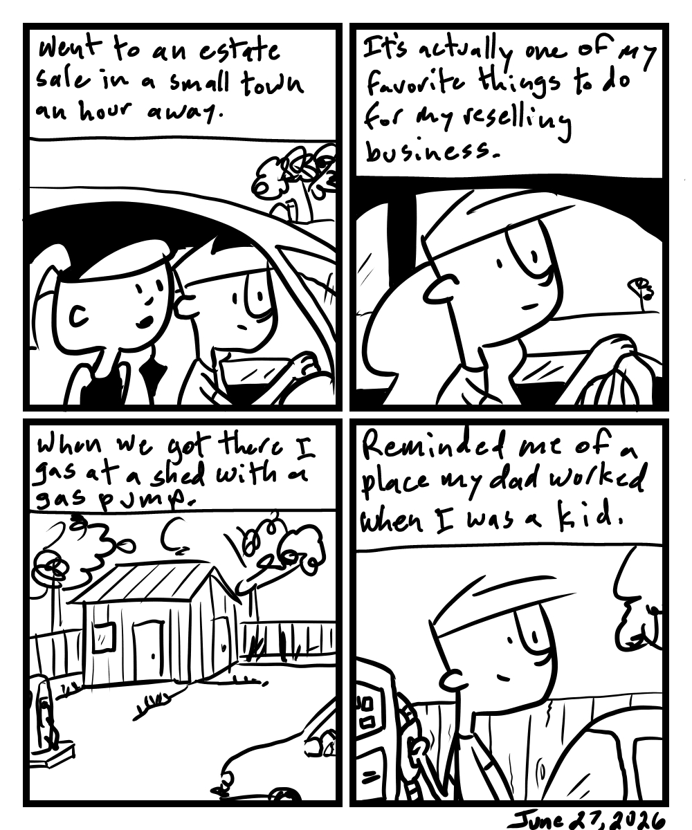 A four-panel comic about a person recording video and working on a song