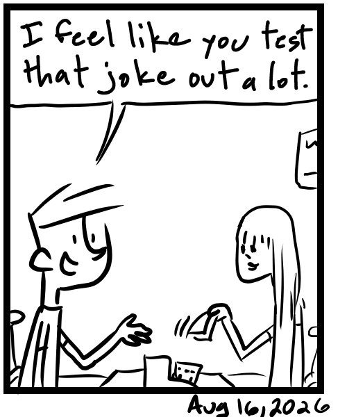 A four-panel comic about a person getting an adapter at the bike shop with a funny employee - Panel 4