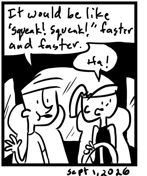 A four-panel comic about people driving in a car after one had a root canal - Panel 4