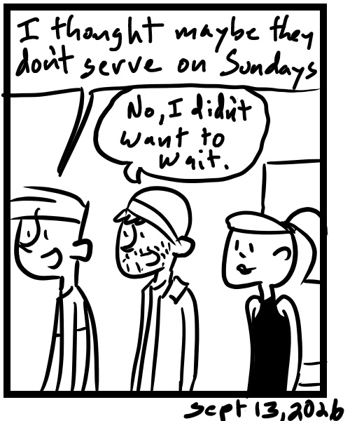 A four-panel comic about people talking after leaving a movie - Panel 4