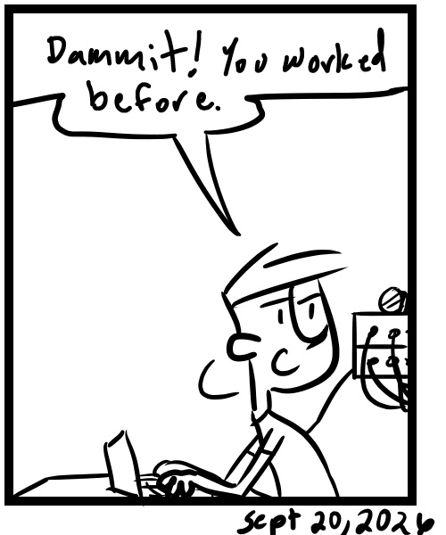 A four-panel comic about a person trying to fix a sound card - Panel 4